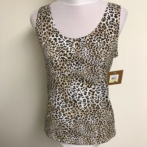 NWT ELLEN TRACY Animal Print Layering Tank Top